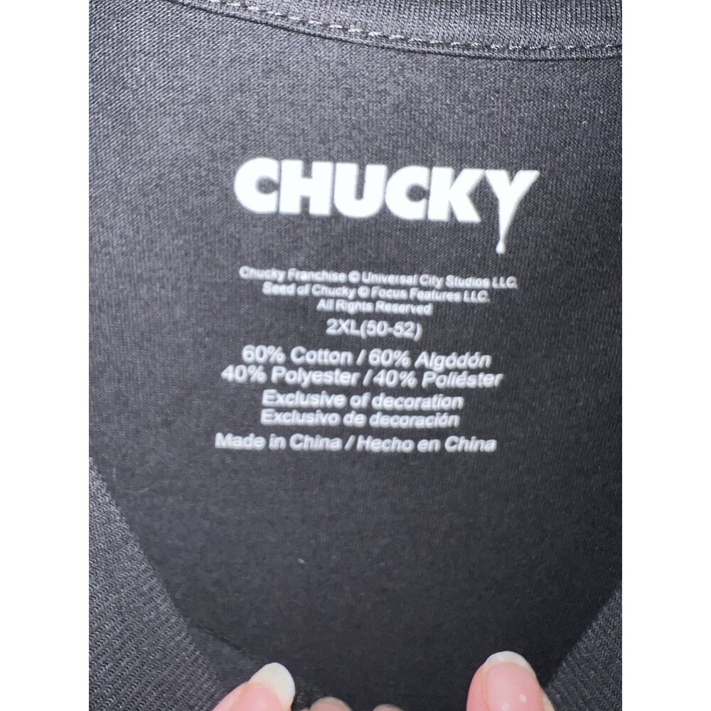 Chucky Child’s Play T-Shirt Mens 2XL Embroidered Graphic Tee Universal Studios - Picture 4 of 11